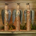 Wood and Metal Praying Angel Christmas Figurine - Chic Decora