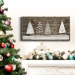 Wooded White Christmas Collection D Premium Gallery Wrapped Canvas – Ready To Hang - Chic Decora