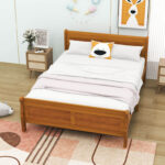 Wooden Platform Bed with Headboard and Footboard - Chic Decora