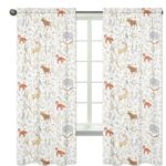 Woodland Toile Wildlife Semi-Sheer Rod Pocket Curtain Panels (Set of 2) - Chic Decora