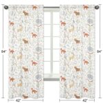 Woodland Toile Wildlife Semi-Sheer Rod Pocket Curtain Panels (Set of 2) - Chic Decora