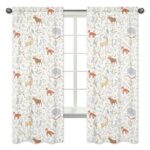 Woodland Toile Wildlife Semi-Sheer Rod Pocket Curtain Panels (Set of 2) - Chic Decora