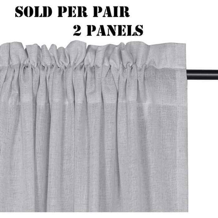 Wyckoff Solid Color Semi-Sheer Rod Pocket Curtain Panels (Set of 2) - Chic Decora