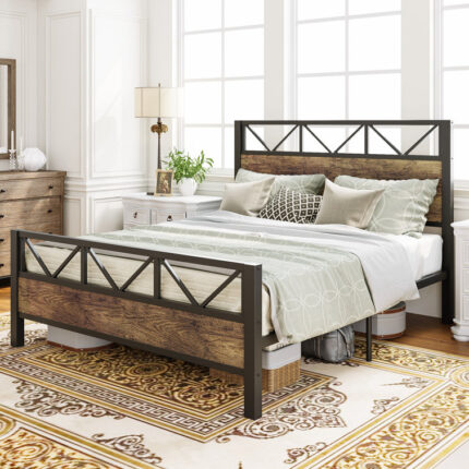 Wykeisha Metal Platform Bed - Chic Decora