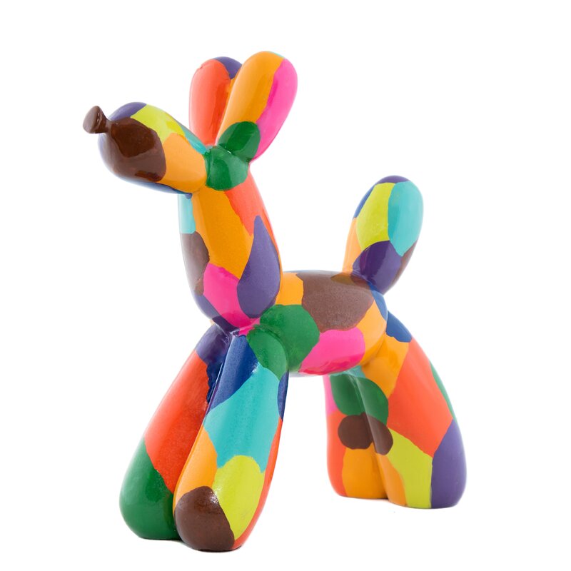 Wynnefield Plus Artist Resin Dog Sculpture – 12″ tall - Chic Decora