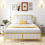 Xochitl Upholstered Metal Panel Bed - Chic Decora