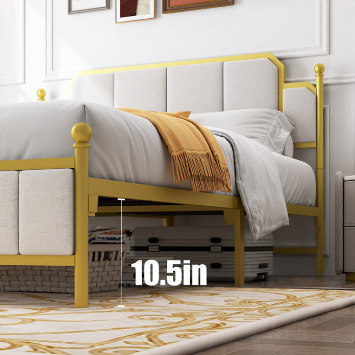 Xochitl Upholstered Metal Panel Bed - Chic Decora