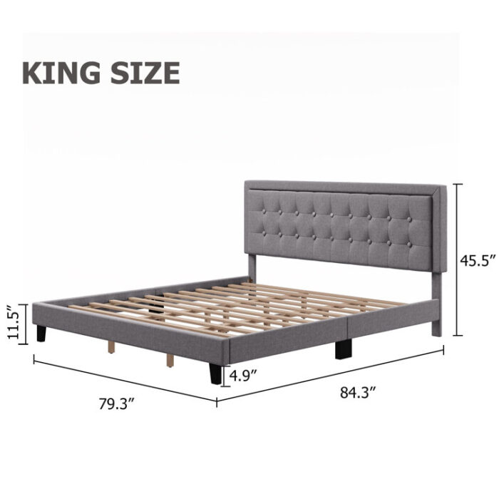 Yanay Upholstered Platform Bed - Chic Decora