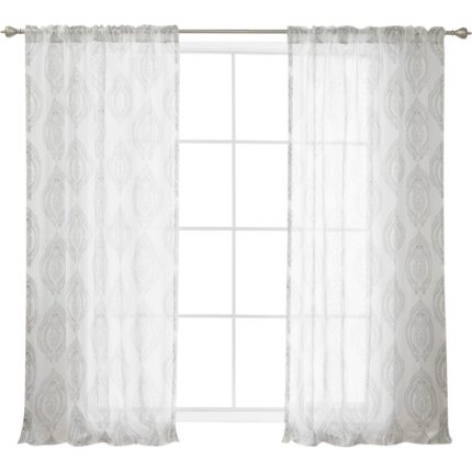 Yareli Polyester Sheer Curtain Pair (Set of 2) - Chic Decora