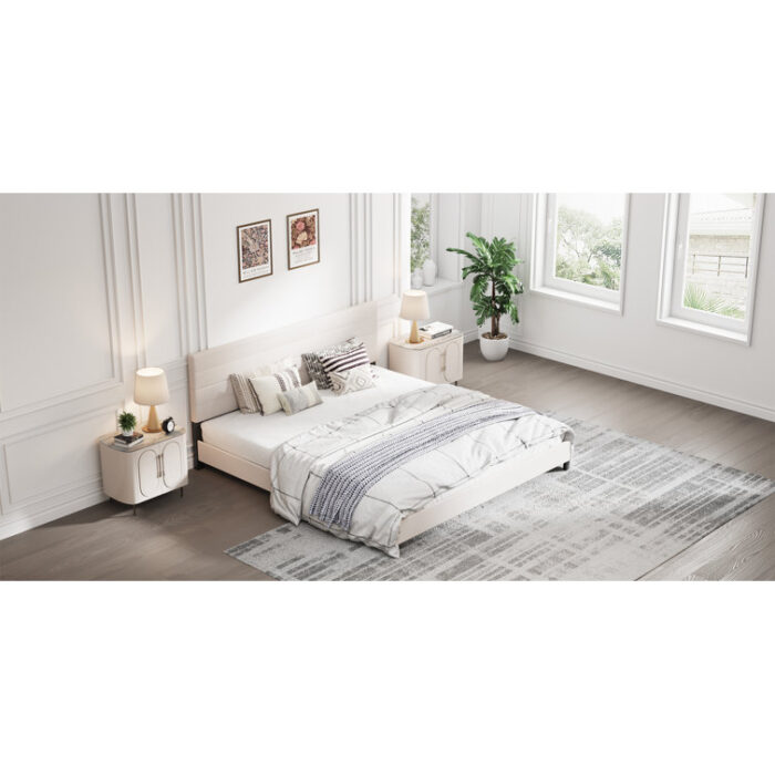 Yeudiel Upholstered Platform Bed - Chic Decora