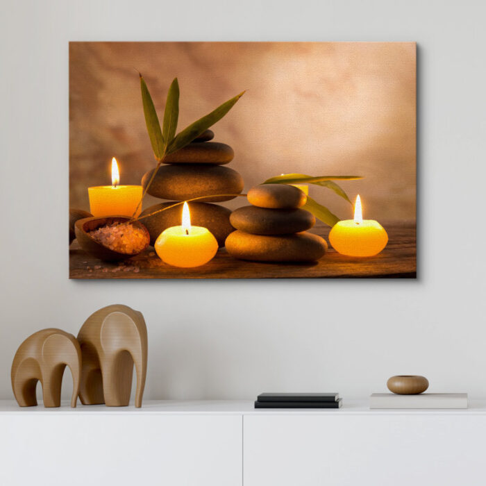 Zen Stones Relax and Calm Massage Laundry Room Bathroom Decor Large Canvas Wall Pictures Art Print - Chic Decora