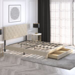 Zoje Upholstered Platform Storage Bed - Chic Decora