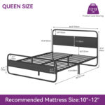 Zuberi Heavy-Duty Anti-Sway Steel Tube Iron Bed with Headboard Under the Bed for Storage - Chic Decora