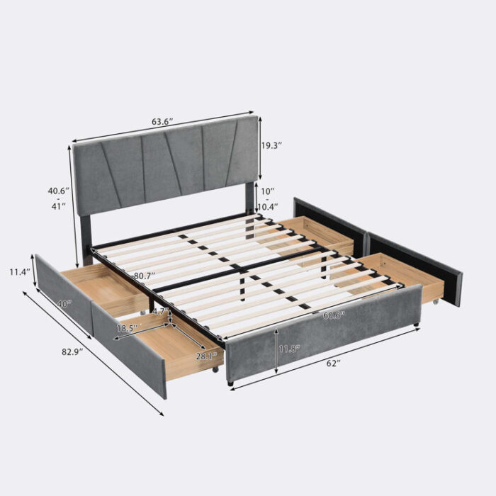 Zykeith Upholstered Platform Storage Bed - Chic Decora