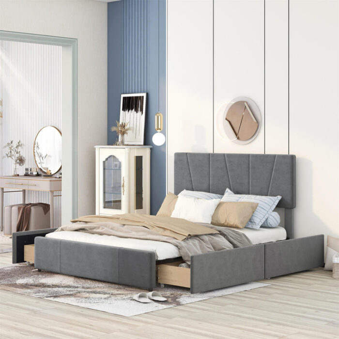 Zykeith Upholstered Platform Storage Bed - Chic Decora