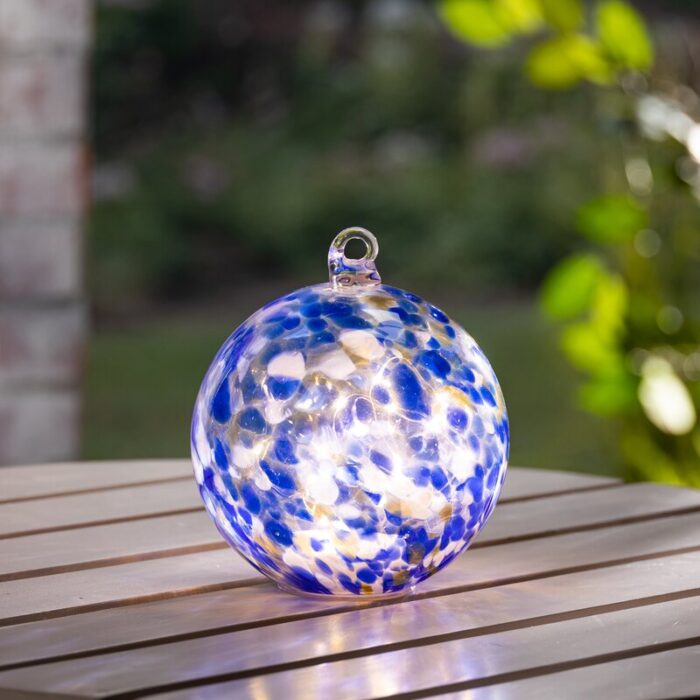 11 In. Illuminating Spinning Water Globe Lantern - Chic Decora