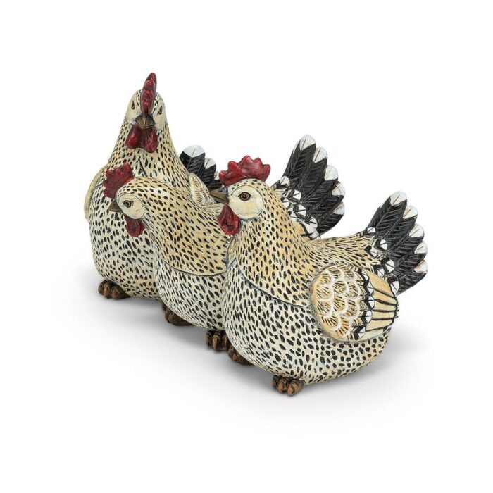 Faulks Tailed Rooster Trio Figurine - Chic Decora