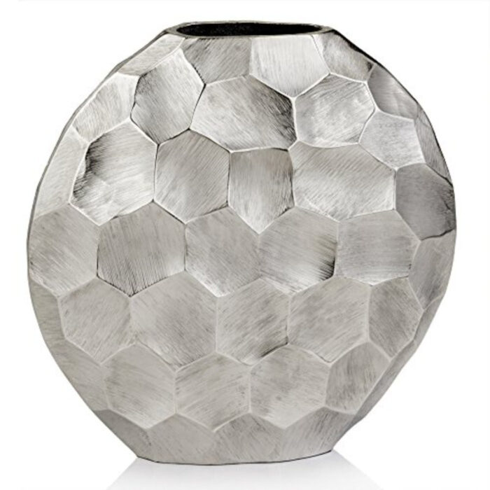 Alfie-James 16″ Black and Silver Marble and Aluminum Tabletop Sculpture - Chic Decora