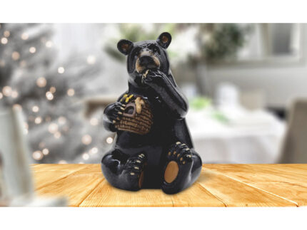 5.5″H Black Bear Eating Honey Figurine Unique Gifts - Chic Decora