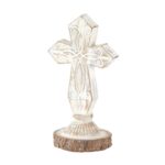 Tabletop Cross White Figurine 6″ Tall - Chic Decora