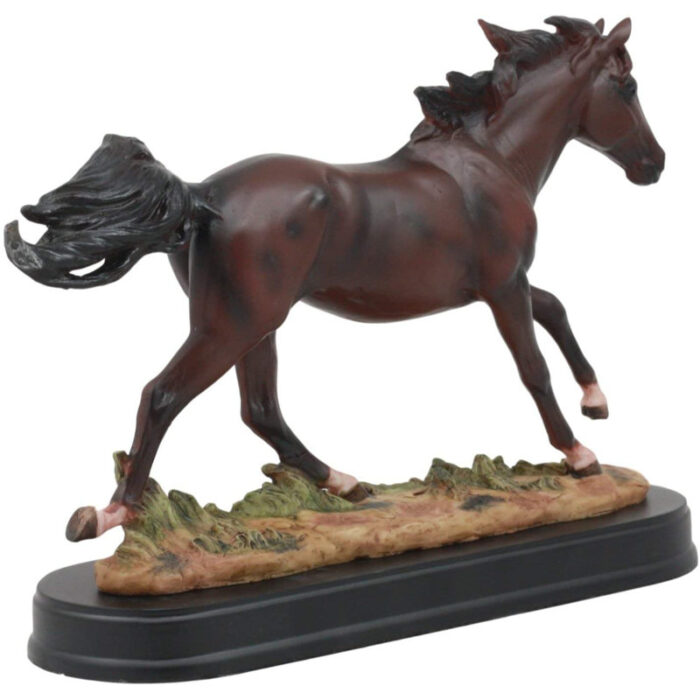 Caity 6.25″H Dark Brown Galloping Horse Figurine - Chic Decora