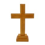 11.2″ x 7″ x 0.8″ Tabletop Rubber Wood Cross Standing Cross for Christian Church Altar Home Prayer - Chic Decora