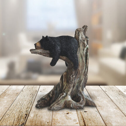 Calani 9″H Black Bear Sleeping in Tree Figurine Unique Gifts - Chic Decora