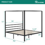 Manner King Canopy Bed with Wood Slat - Chic Decora