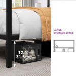 Purwin Metal Canopy Bed with Built-In Outlets - Chic Decora