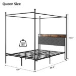 Aneres Upholstered Metal Slat Bed - Chic Decora