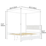 Manner Queen Storage Canopy Bed with 2 Drawers - Chic Decora