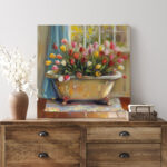 ” Bathtub Bouquet II ” Painting Print - Chic Decora