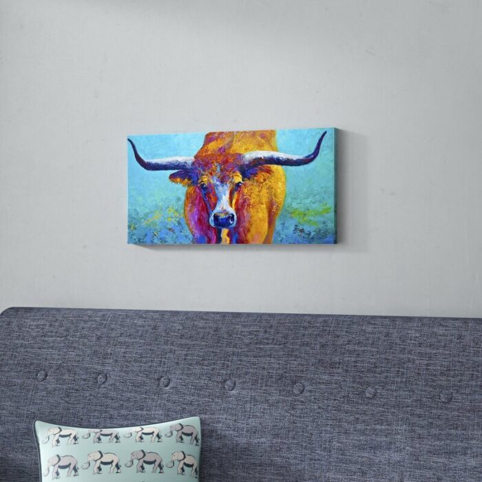 ” Wide Spread Texas Longhorn ” by Marion Rose - Chic Decora