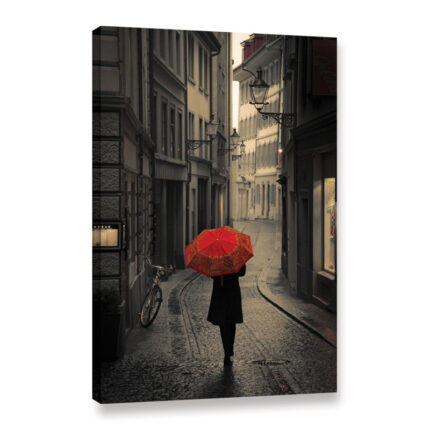 “Red Rain” Photograph on Canvas Modern Abstract Wall Art - Chic Decora