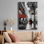 “Red Rain” Photograph on Canvas Modern Abstract Wall Art - Chic Decora