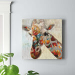 Paint Splash Giraffe by Nan – Graphic Art Print on Canvas - Chic Decora