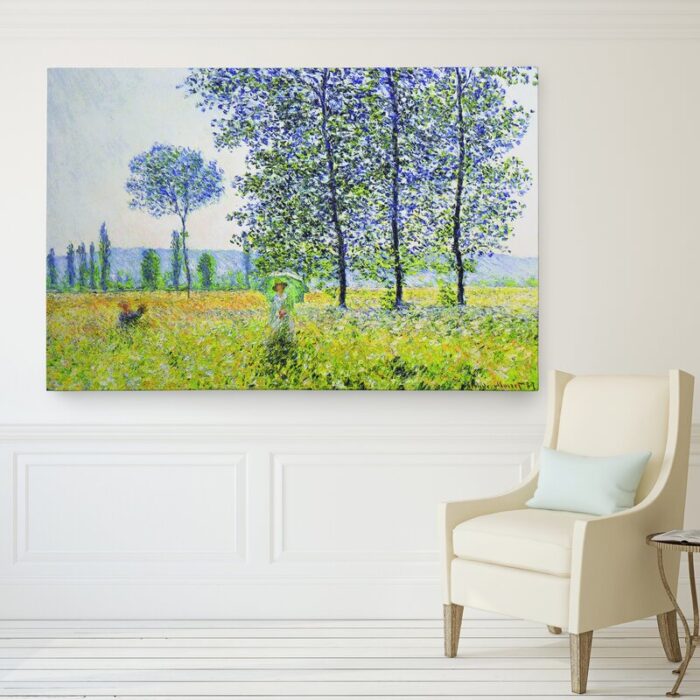 Field in Spring’ Print on Canvas by Claude Monet - Chic Decora