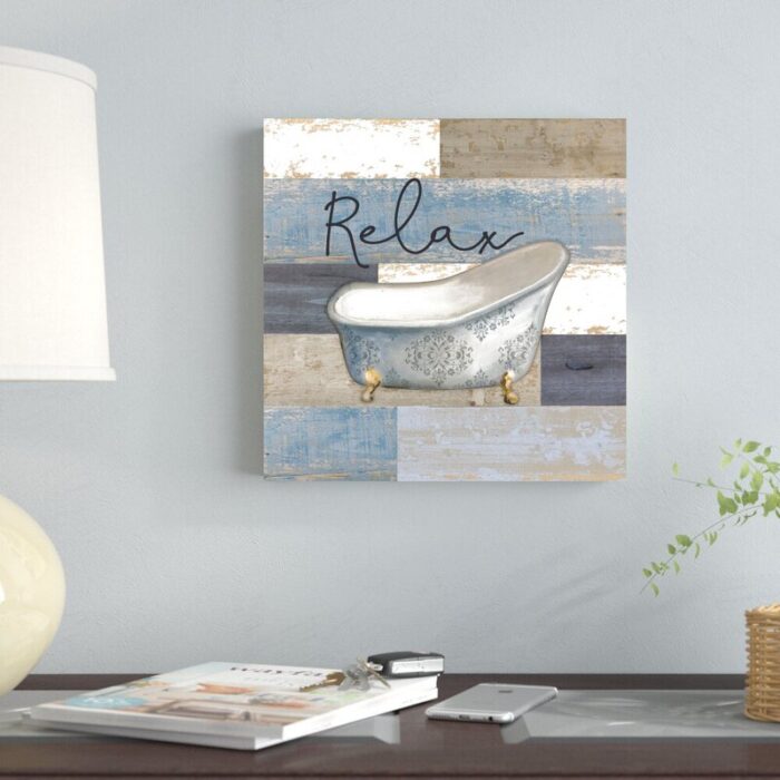 ” Wood Slat Sink Breathe ” Painting Print - Chic Decora