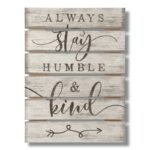 Pallet Sign ‘Humble” – Textual Art Print on Wood - Chic Decora