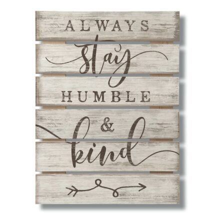 Pallet Sign ‘Humble” – Textual Art Print on Wood - Chic Decora