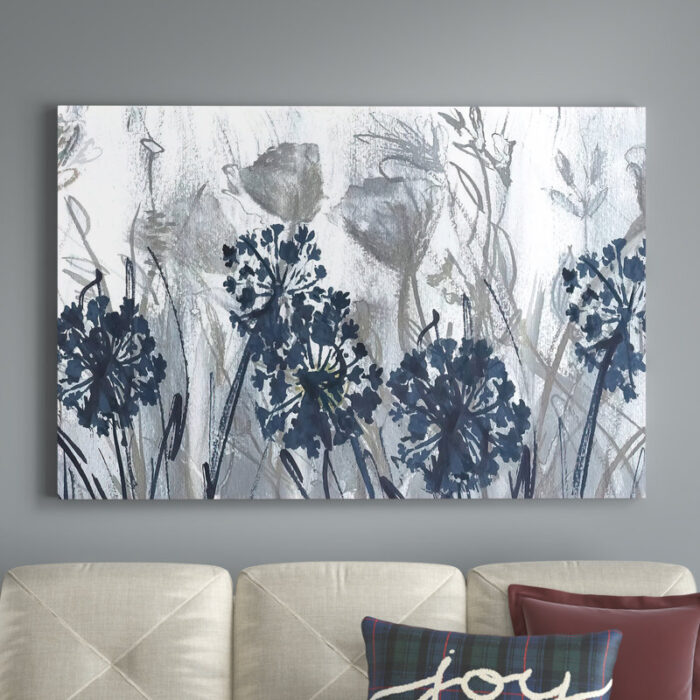 Indigo Field by Susan Jill – Wrapped Canvas Gallery Giclee Print - Chic Decora