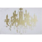 “Champagne Gold Diamond Chandelier” Graphic Art on Wrapped Canvas - Chic Decora