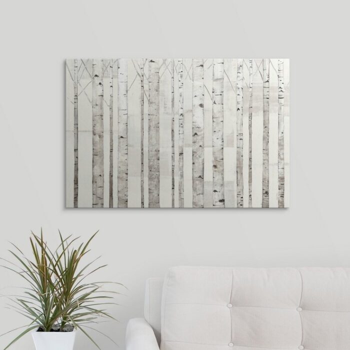 Sanna ” Birch Trees On White ” by Avery Tillmon - Chic Decora