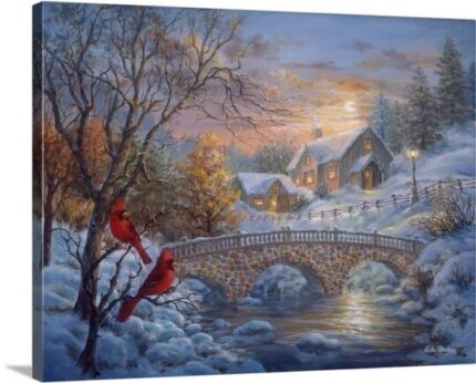 Sagefield ‘Winter Sunset’ by Nicky Boehme Painting Print on Wrapped Canvas - Chic Decora