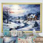 Sagefield ‘Winter Sunset’ by Nicky Boehme Painting Print on Wrapped Canvas - Chic Decora