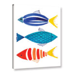 Retro Watercolour Fish by Margaret Berg Print on Canvas - Chic Decora