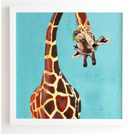 ” Giraffe With Green Leaf ” by Coco De Paris - Chic Decora