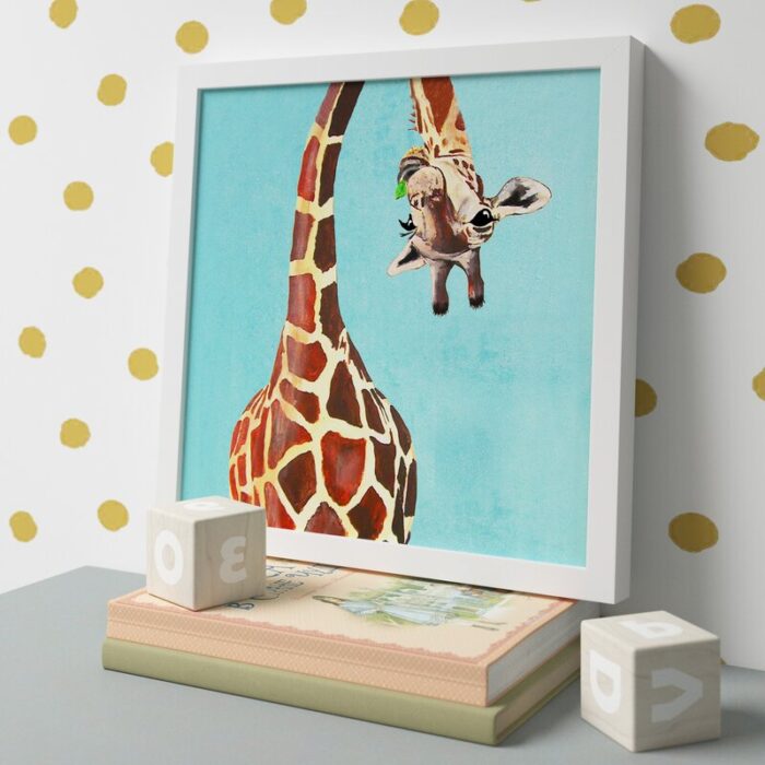 ” Giraffe With Green Leaf ” by Coco De Paris - Chic Decora