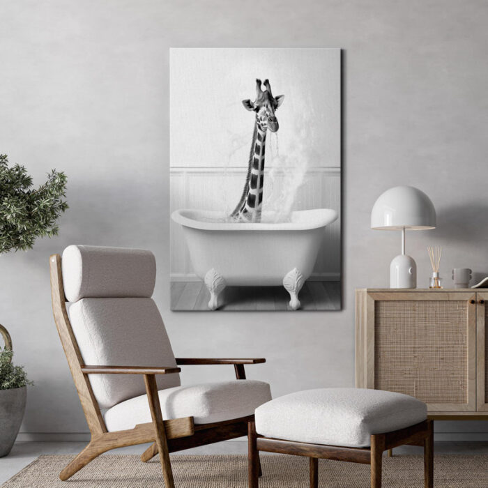 ” Giraffe With Green Leaf ” by Coco De Paris - Chic Decora