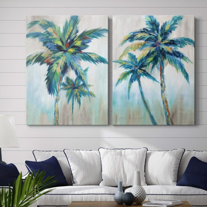 ” Marine Layer Palms Crop ” by Silvia Vassileva Painting Print - Chic Decora